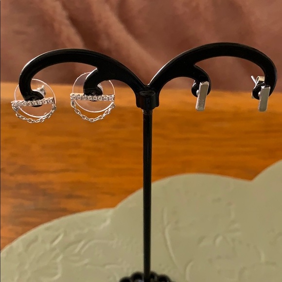 Set of 3 Silver Earrings - Picture 9 of 10